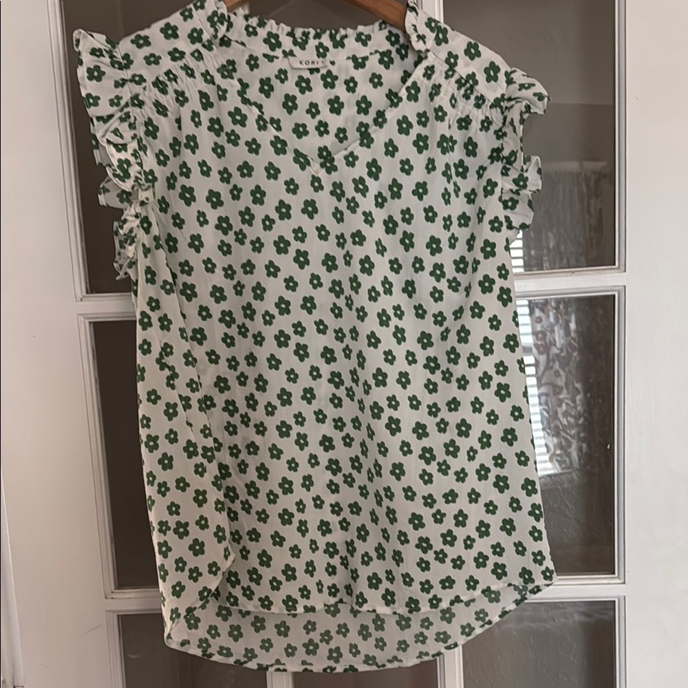 Green Floral Women's Top